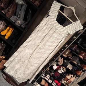 a new day White Striped Midi Dress